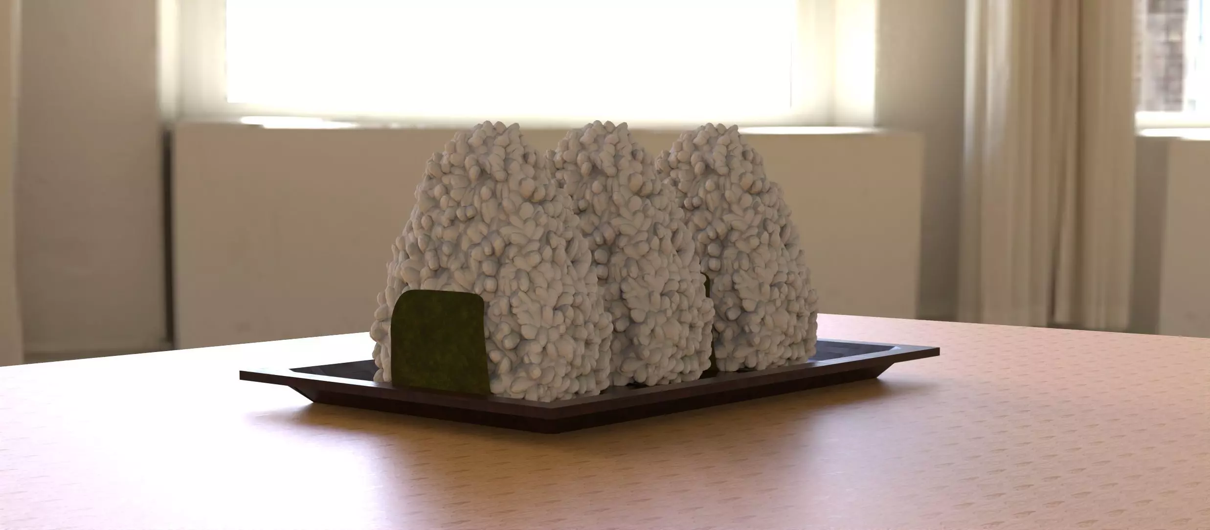 Onigiri snow cone Low-poly 3D model_0