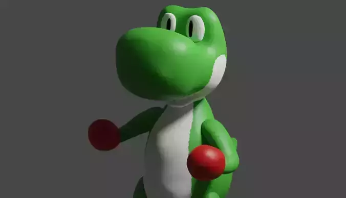 Yoshi - low quality not poly Free 3D print model Yoshi - low quality not poly Free 3D print model