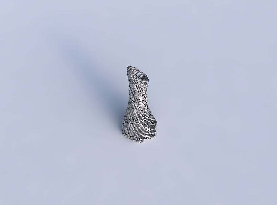 Vase twisted squeezed and bent hexagon and twisted organic la... 3D print model_6