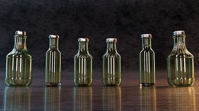 Glass BBQ Sauce Bottles Time Limited Half Price Promo 3D model