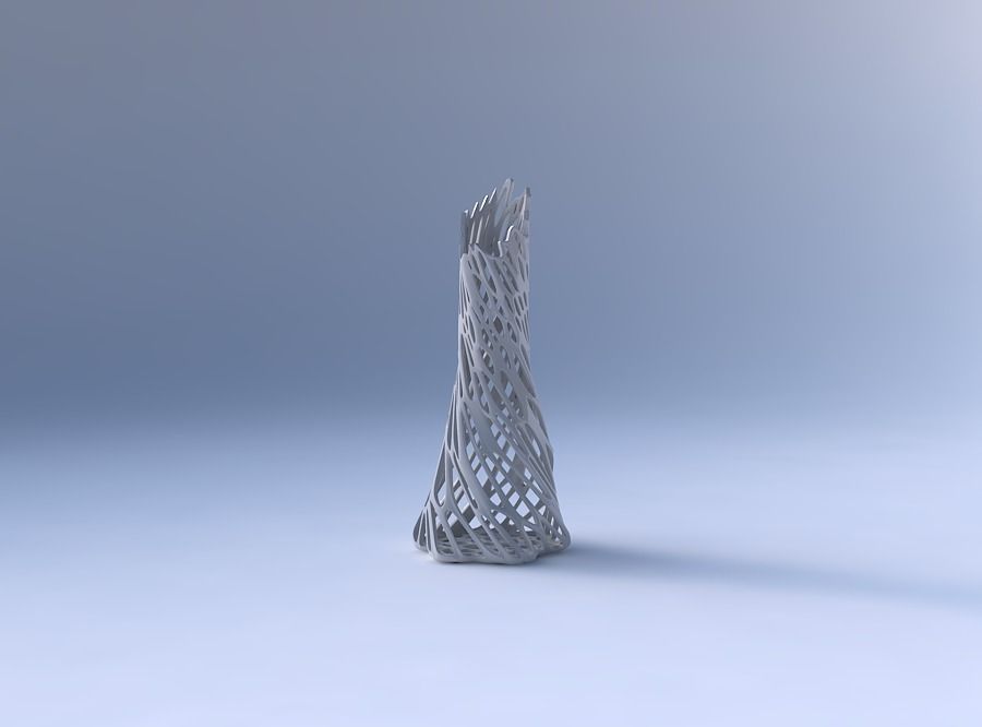Vase twisted squeezed and bent hexagon and twisted organic la... 3D print model_4
