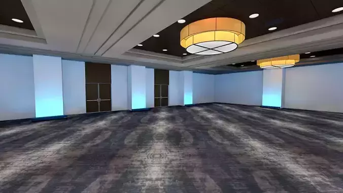 Ballroom 1 floor with lights 3D model