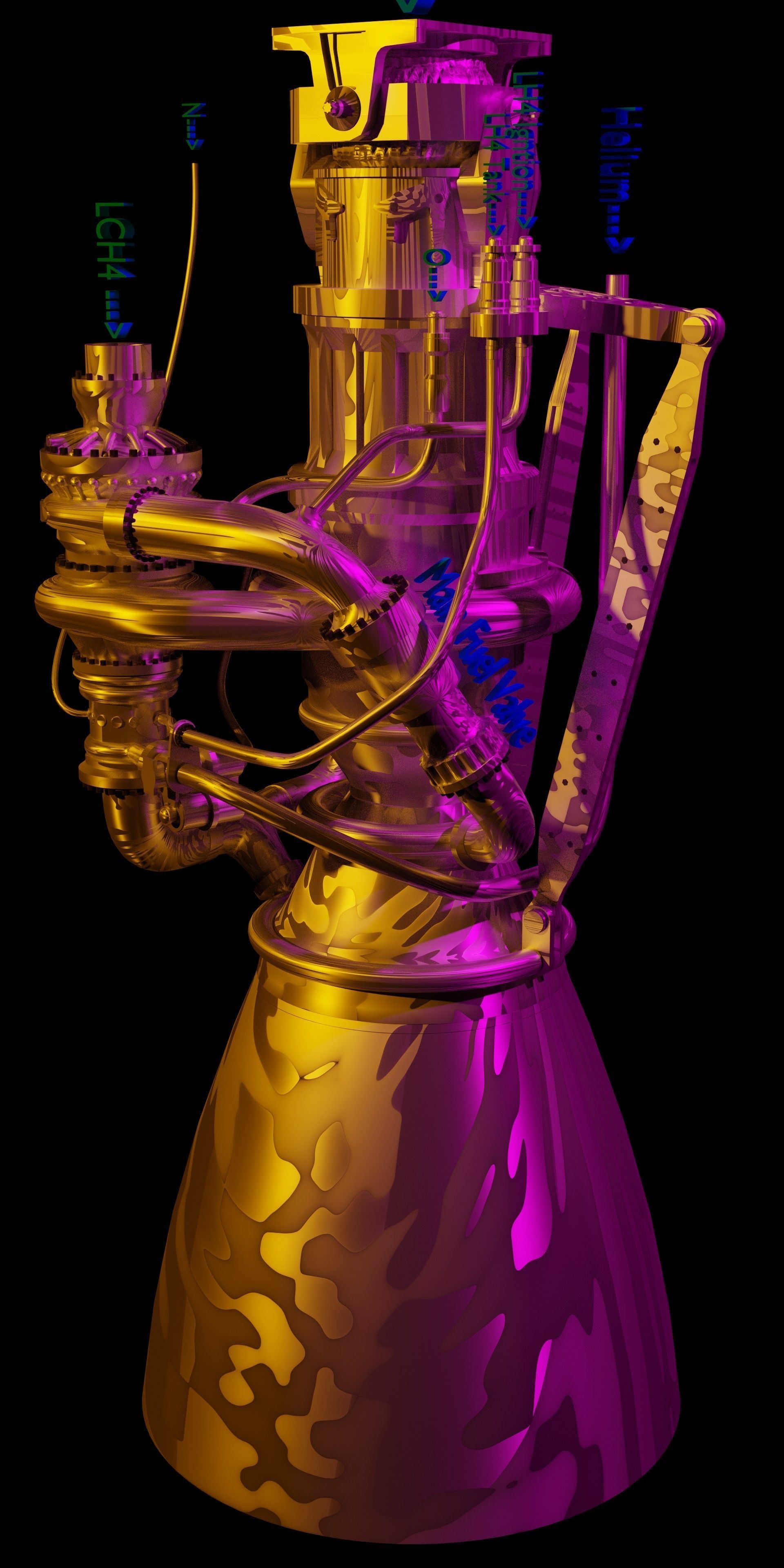 SpaceX Raptor Rocket Engine 3D model CGTrader