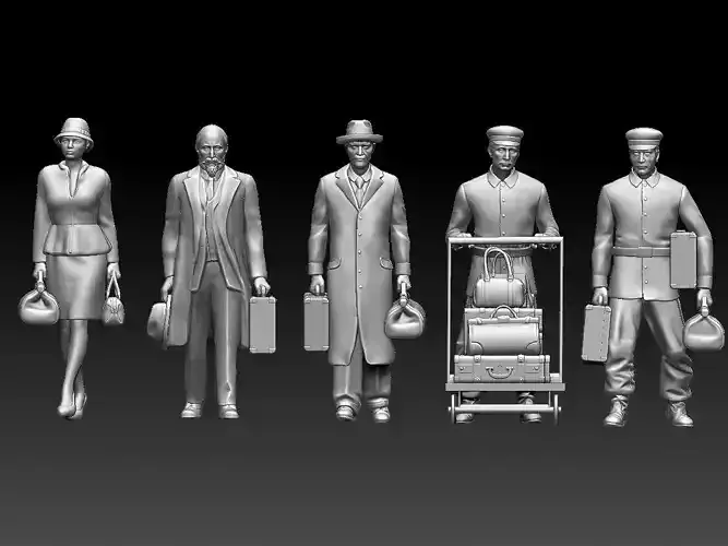 railroad passengers 3D print model