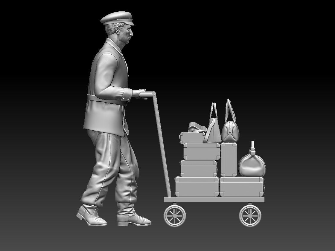 porter baggage handler 3D print model_58