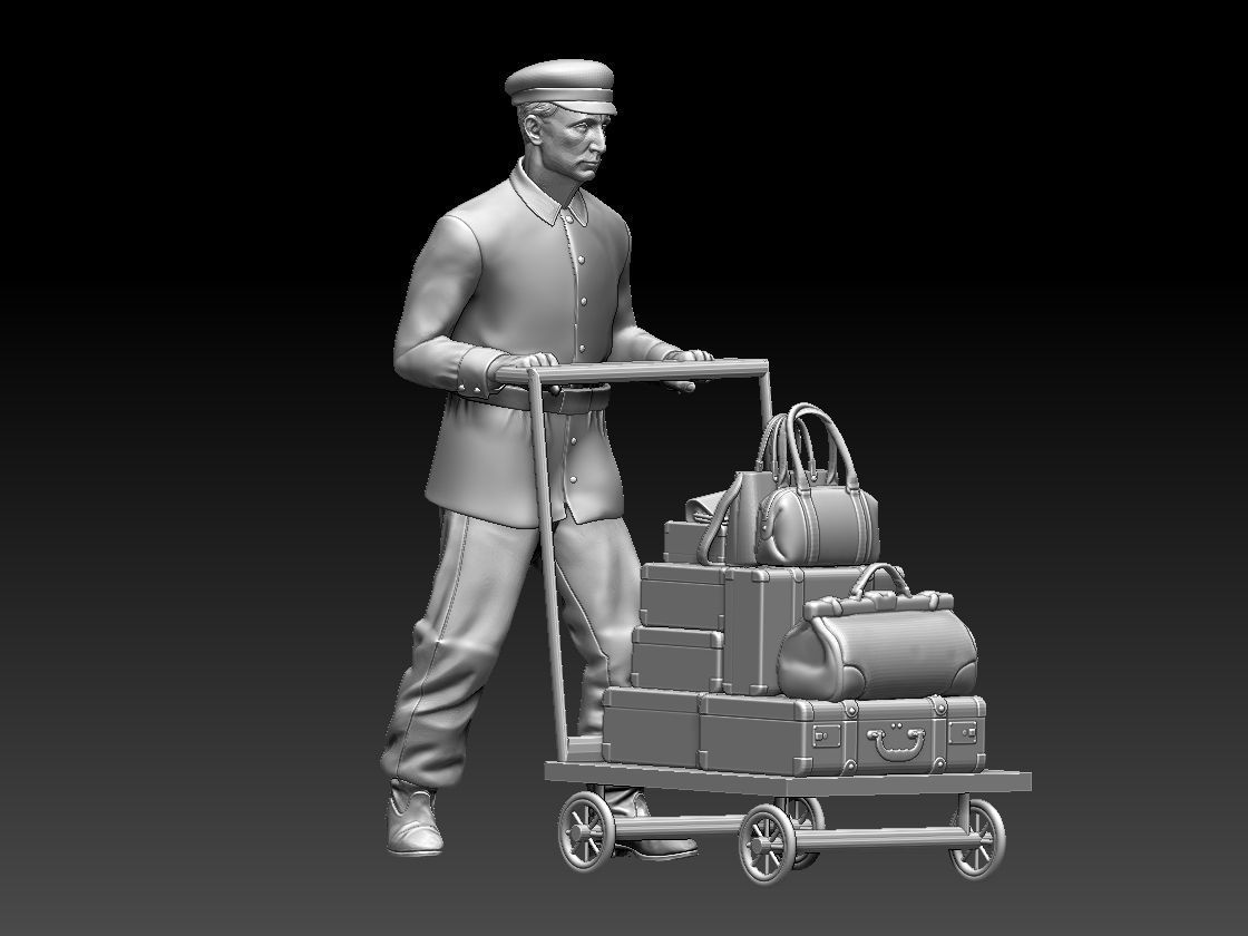 porter baggage handler 3D print model_23