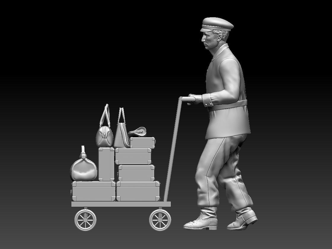 porter baggage handler 3D print model_57