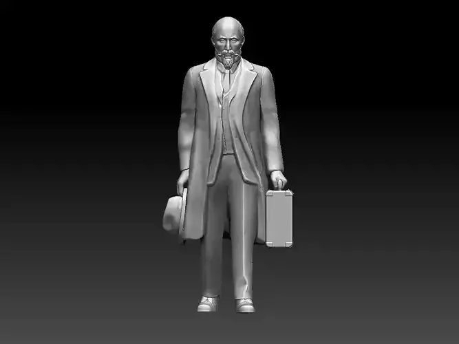 passenger man with briefcase 3D print model