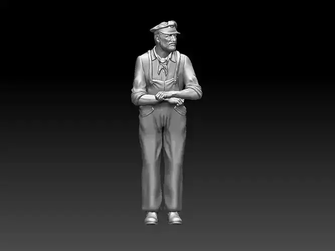machinist statue of man in uniform 3D print model