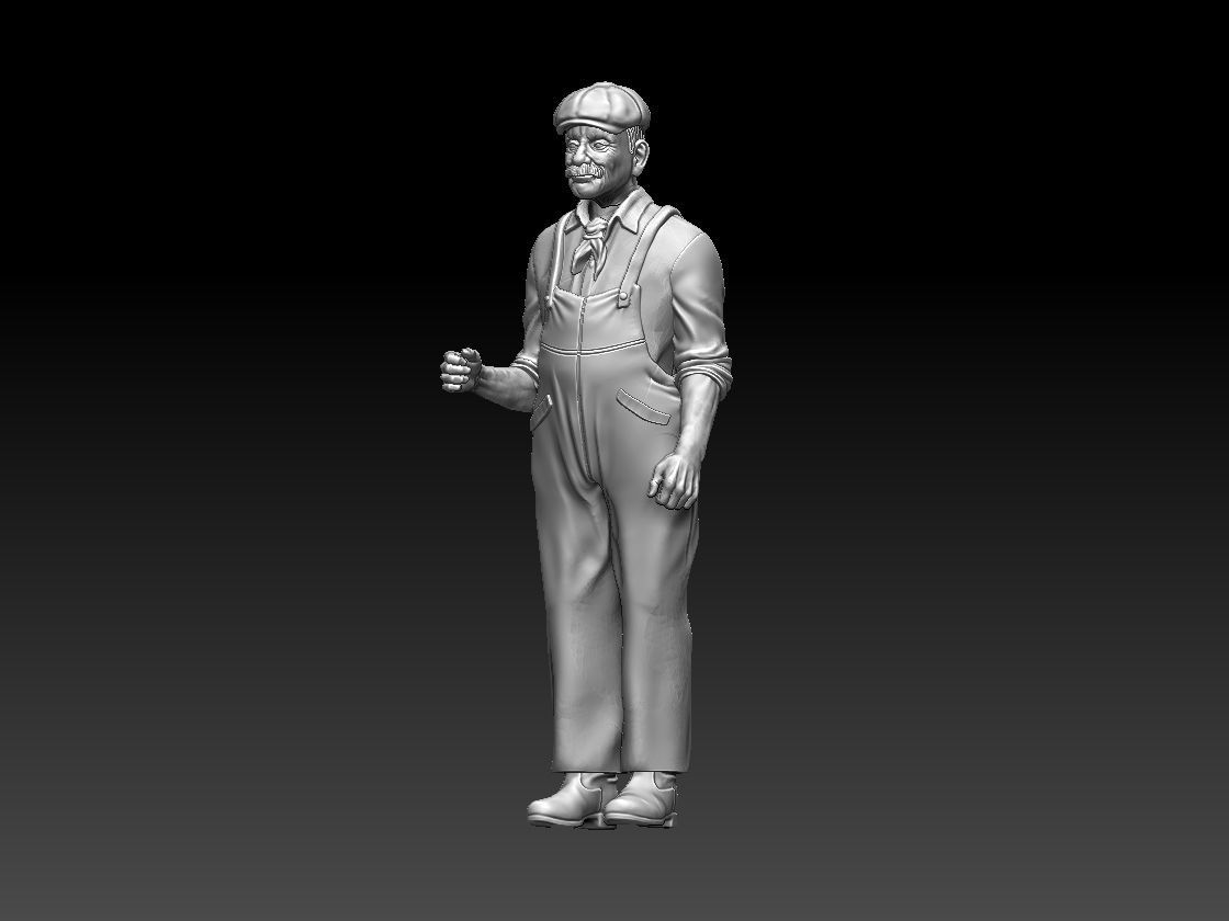 machinist man in overalls 3D print model_1