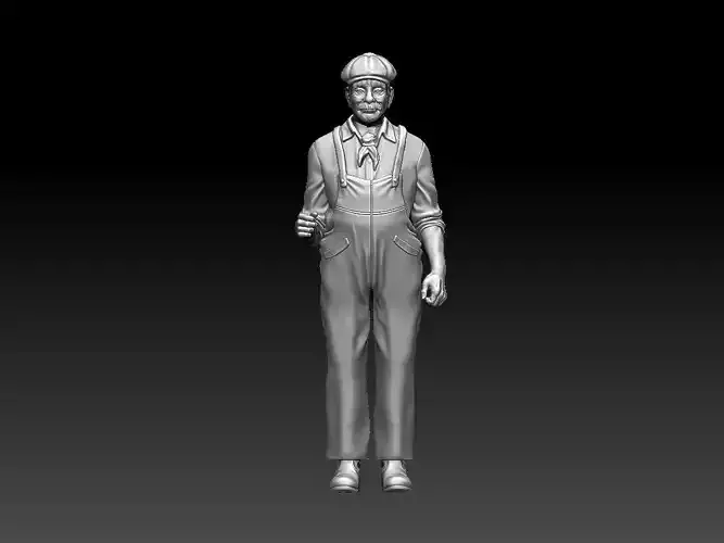 machinist man in overalls 3D print model