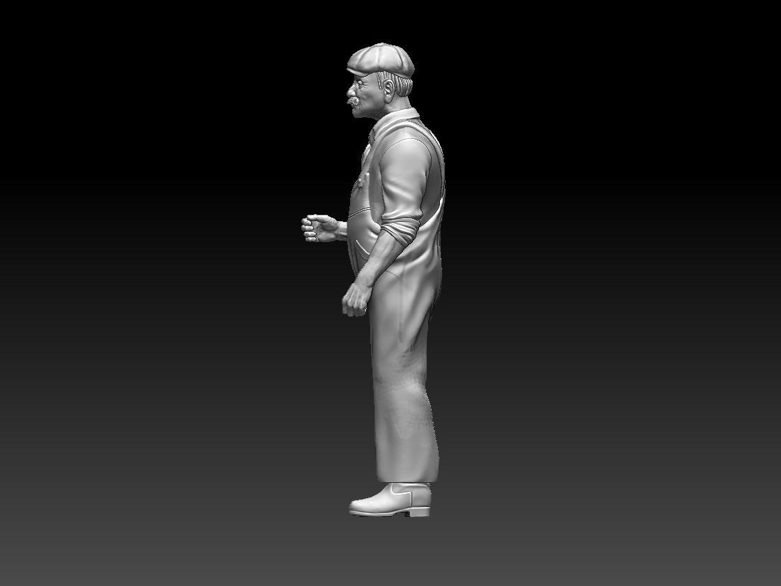 machinist man in overalls 3D print model_2