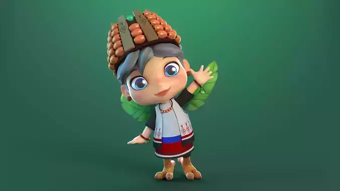 Inibs cartoon character wearing headdress