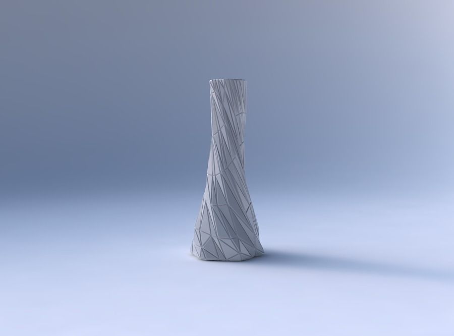 Vase twisted squeezed hexagon with partial random triangle pl... 3D print model_4