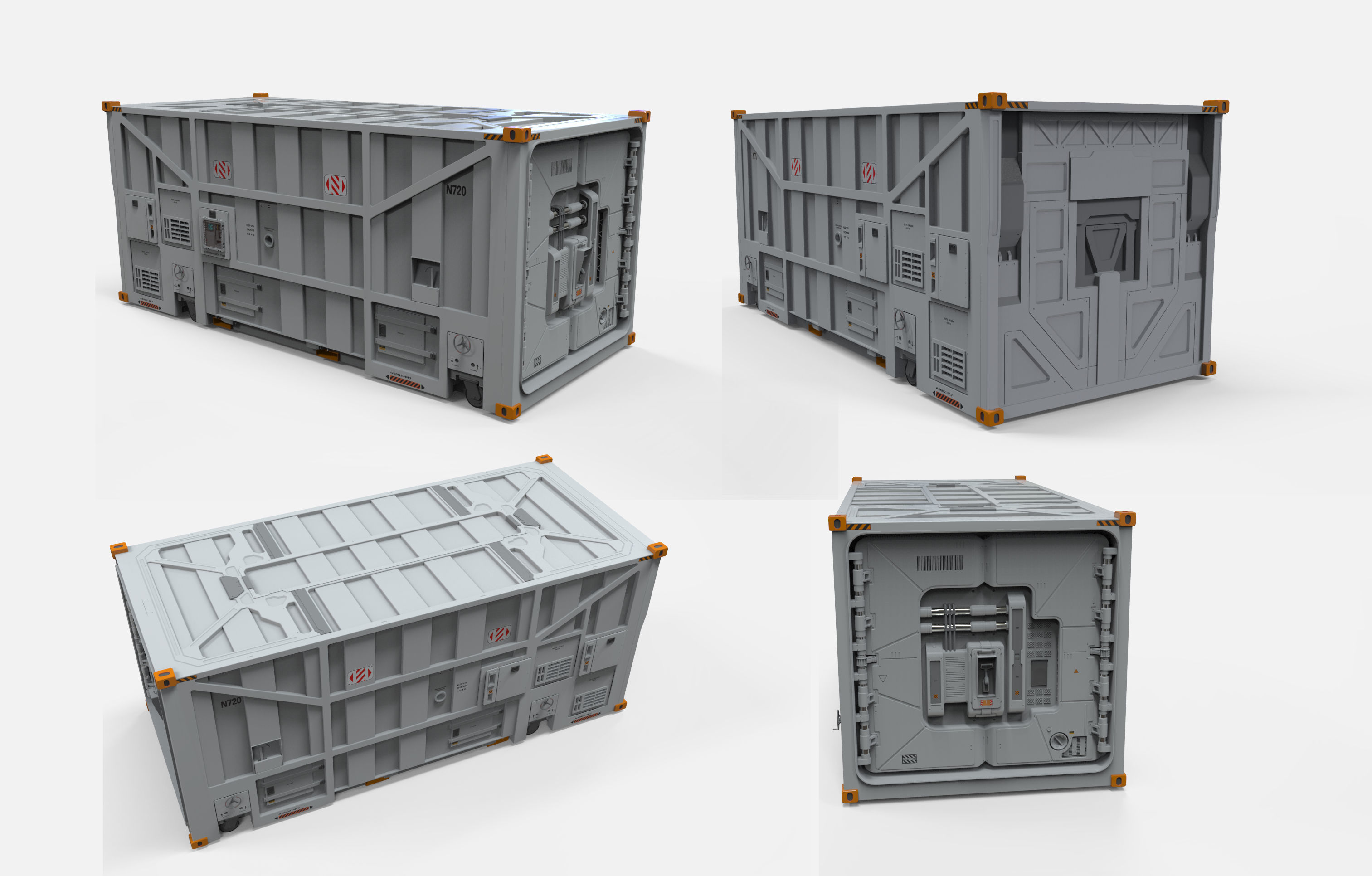 sci fi Cargo Container 1 3D model_3