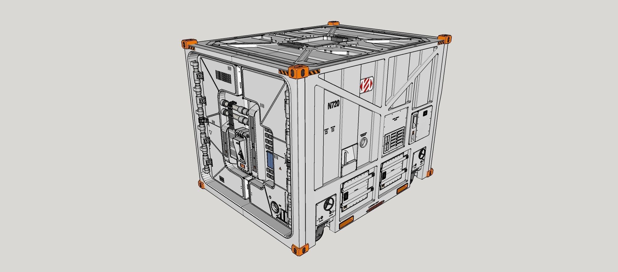 sci fi Cargo Container 1 3D model_22