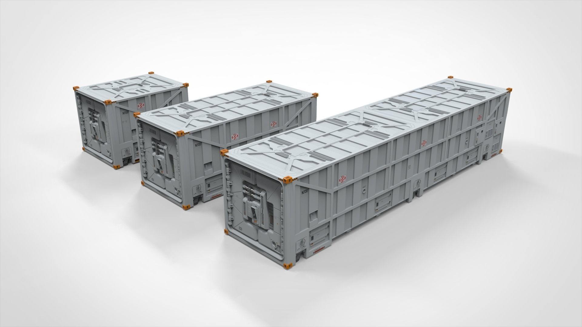 sci fi Cargo Container 1 3D model_2