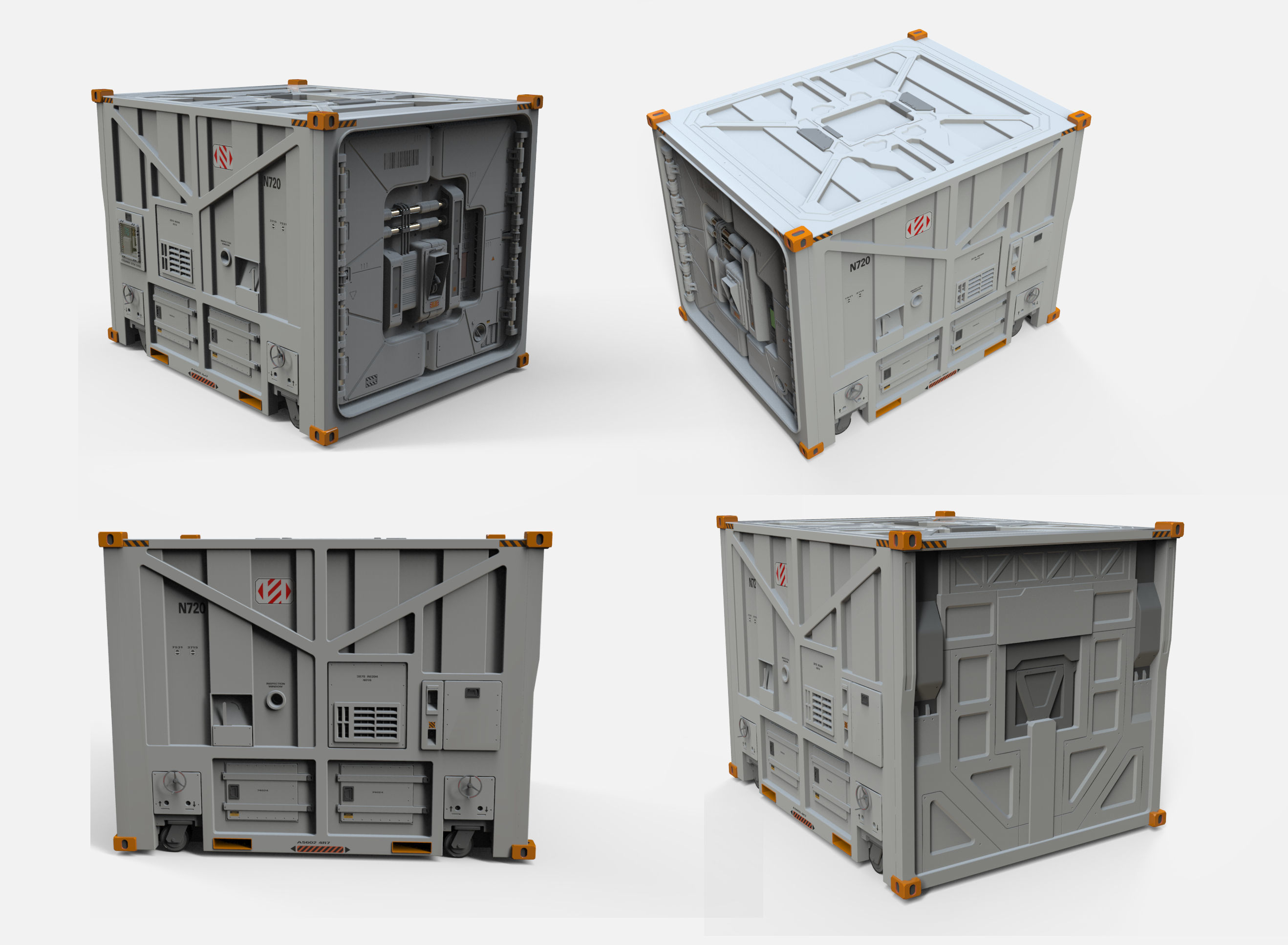 sci fi Cargo Container 1 3D model_12