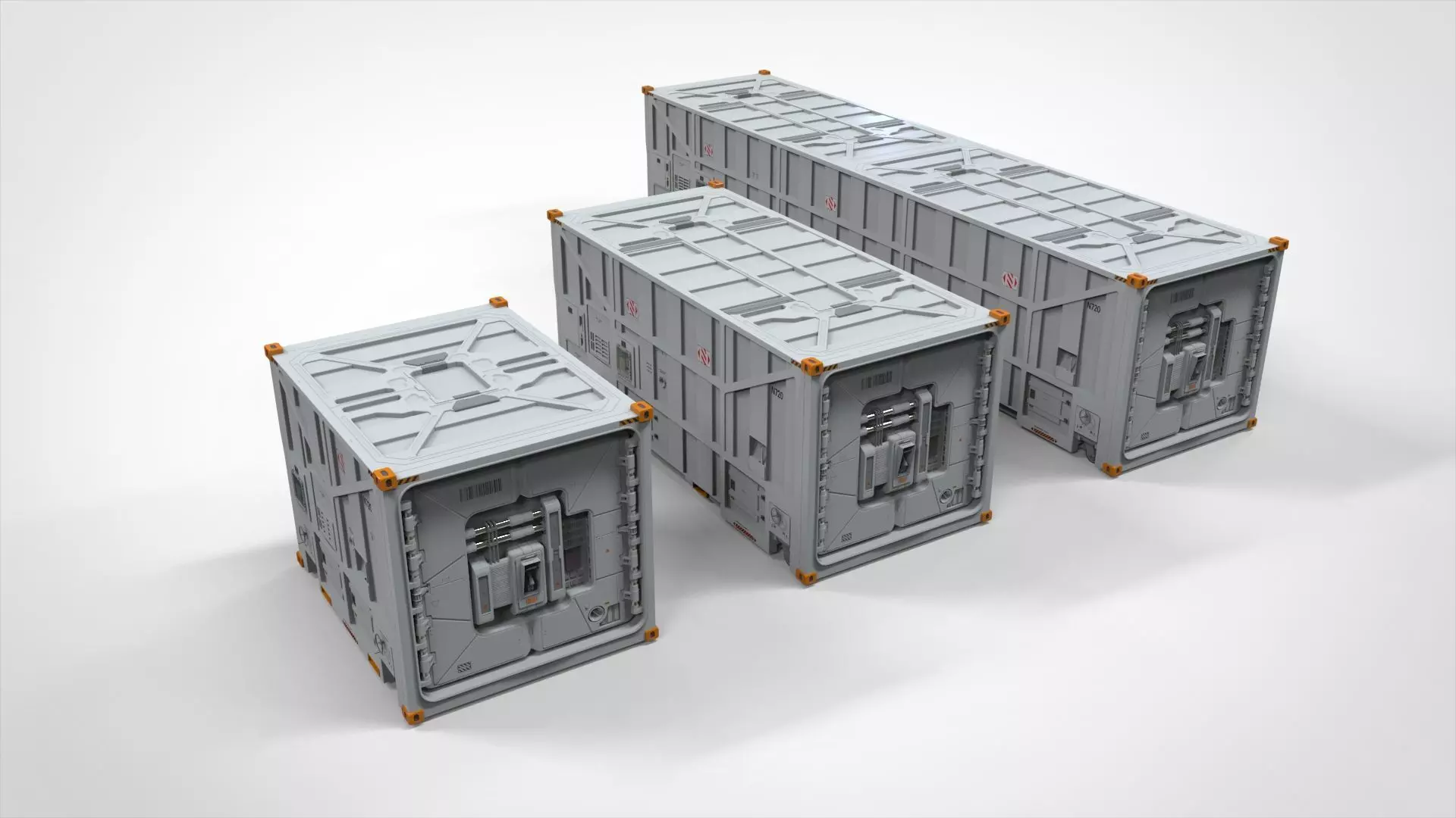 sci fi Cargo Container 1 3D model_0