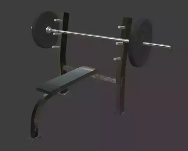 Benchpress gym bench with weights