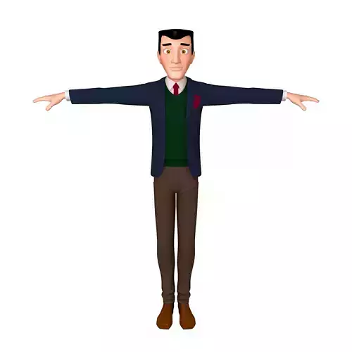 Student young man cartoon 02