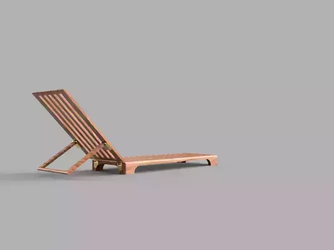 Recliner wooden lounge chair 3D print model
