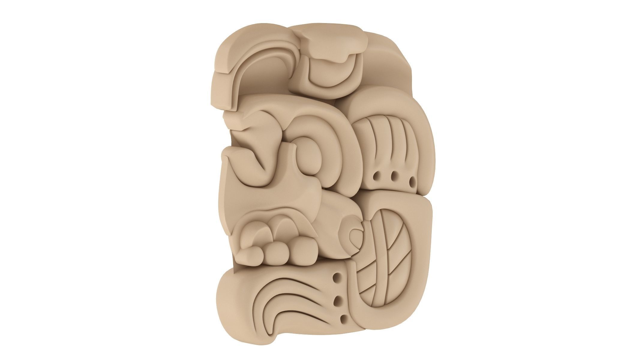 Mayan Alphabet 3D model_29