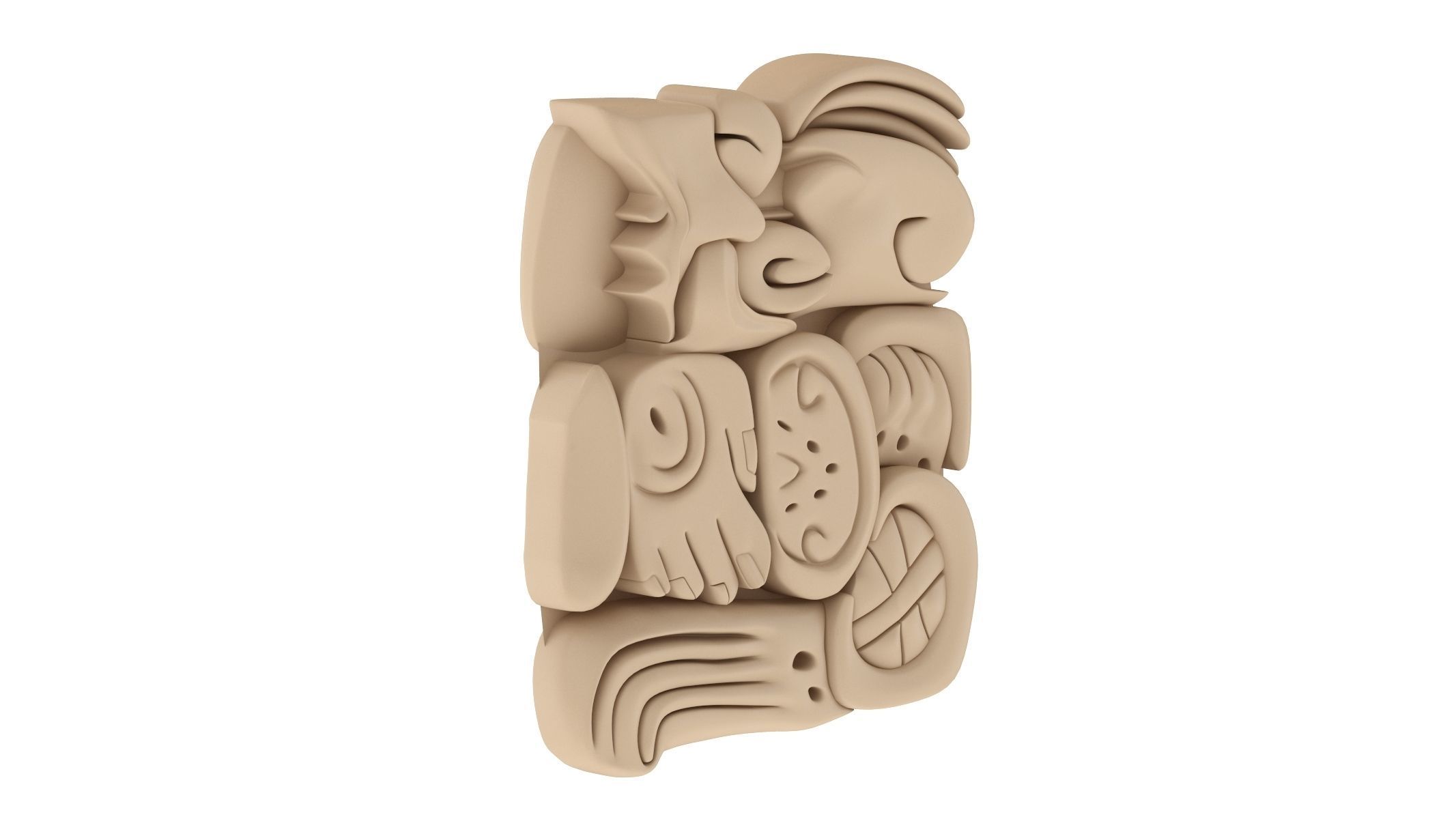 Mayan Alphabet 3D model_36