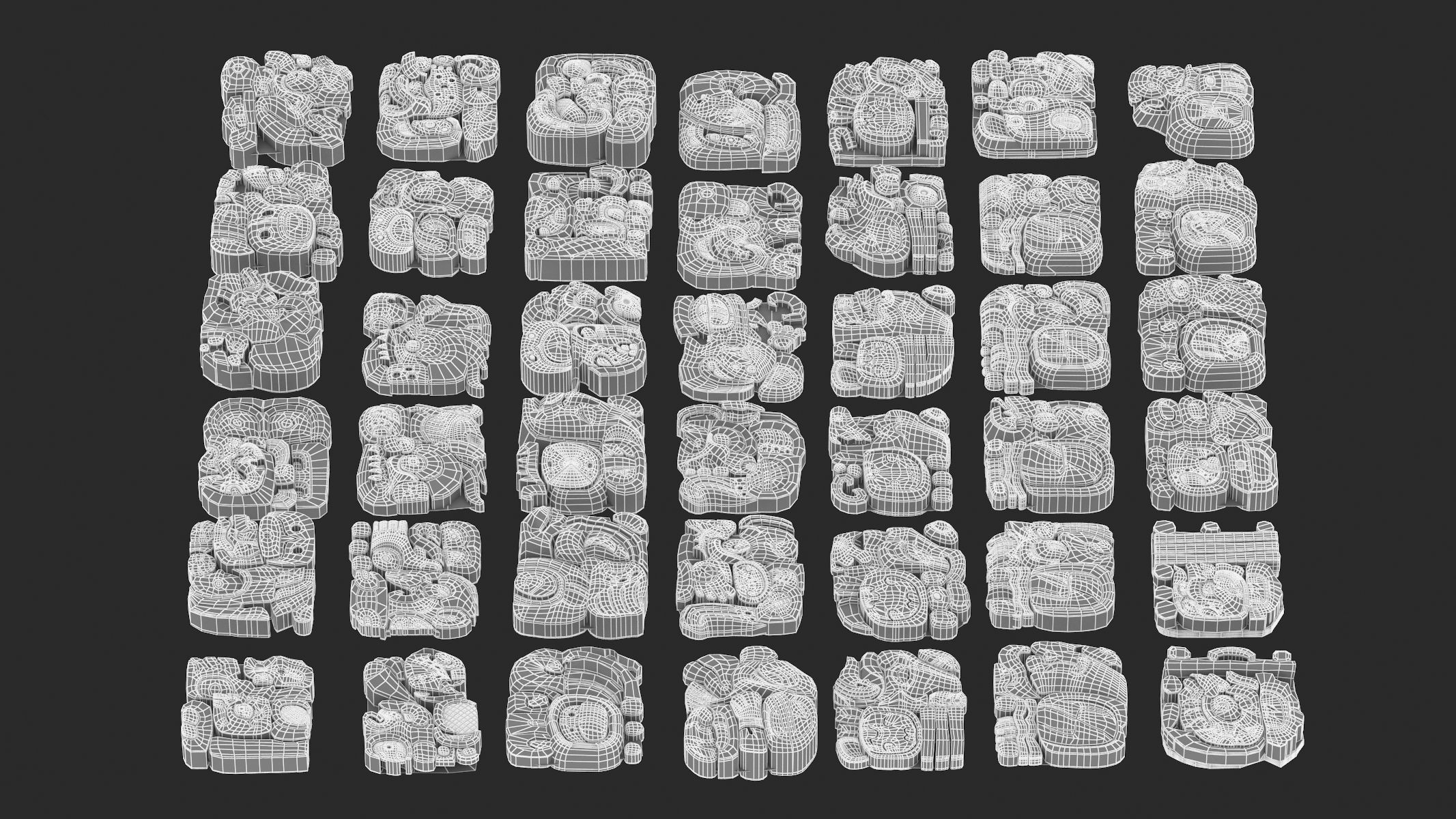 Mayan Alphabet 3D model_48