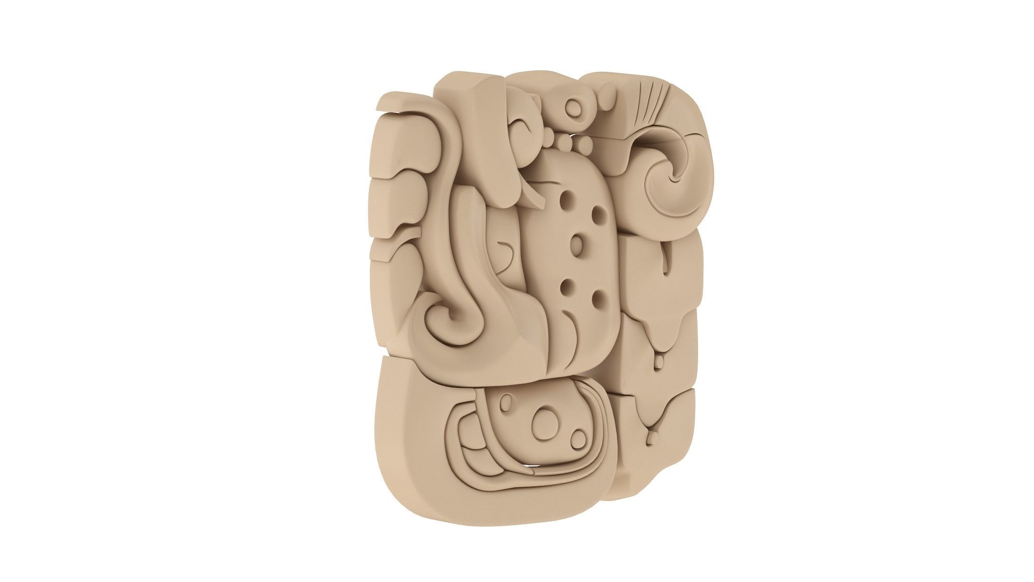 Mayan Alphabet 3D model_6