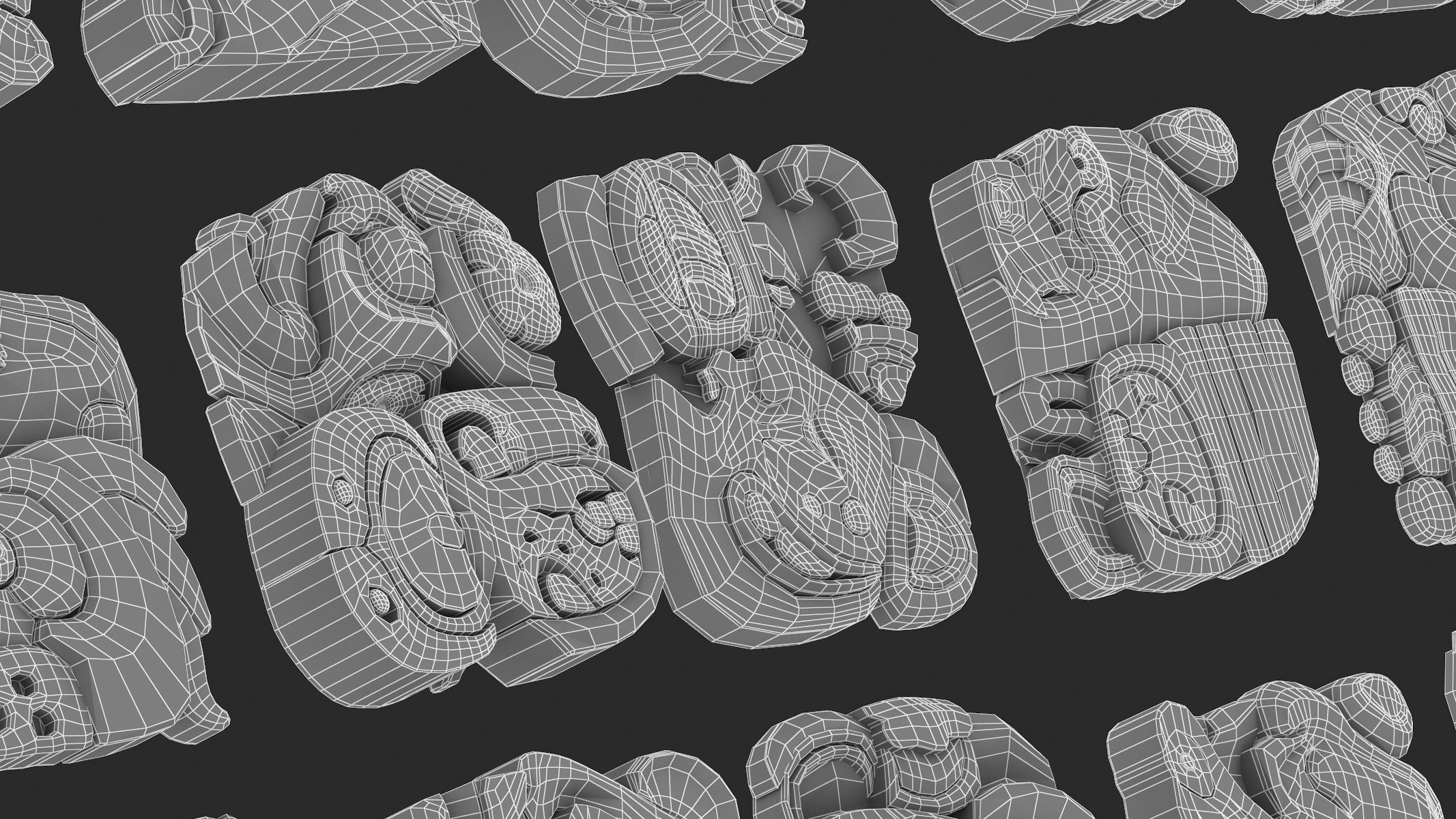 Mayan Alphabet 3D model_51