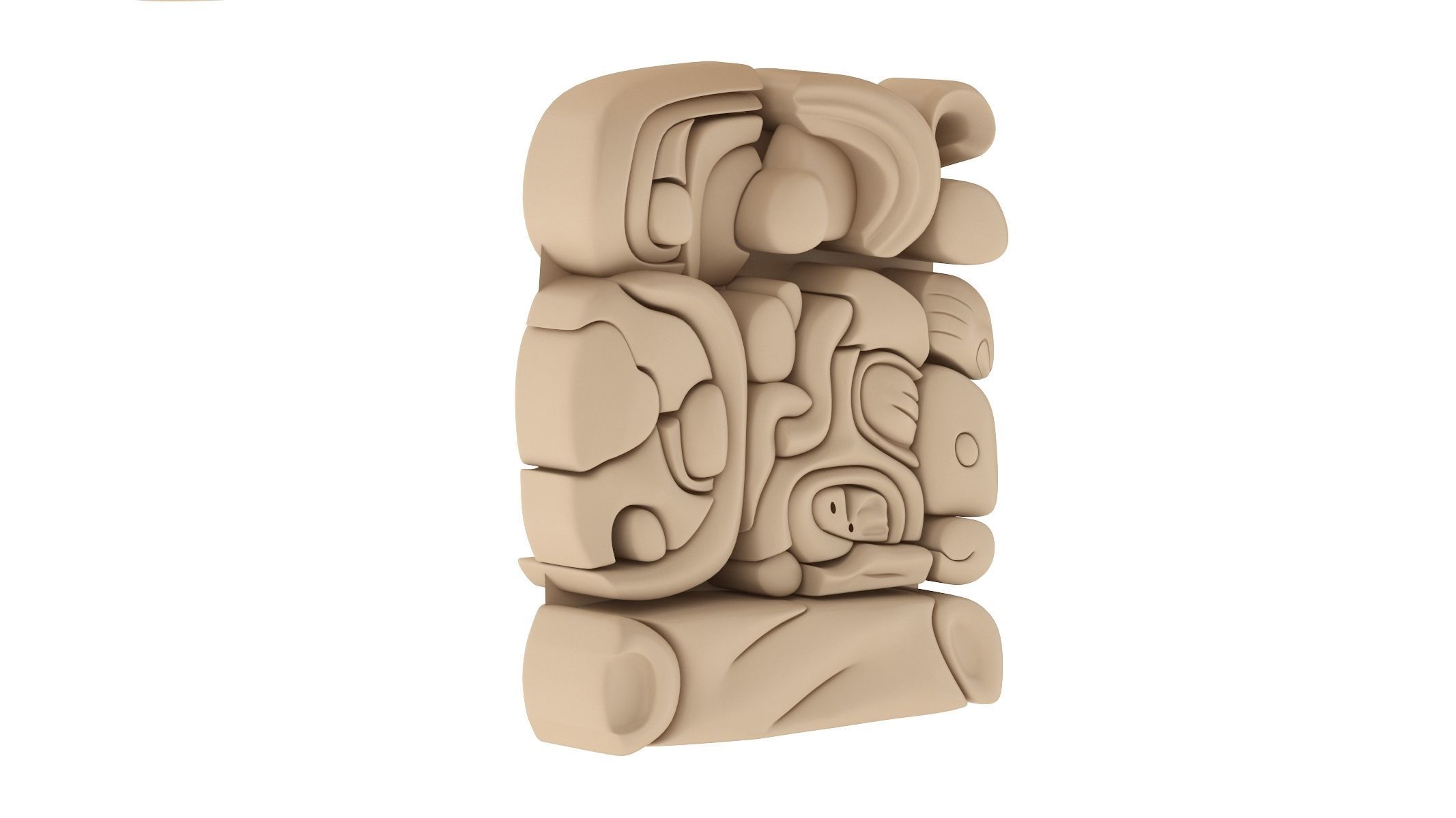 Mayan Alphabet 3D model_14