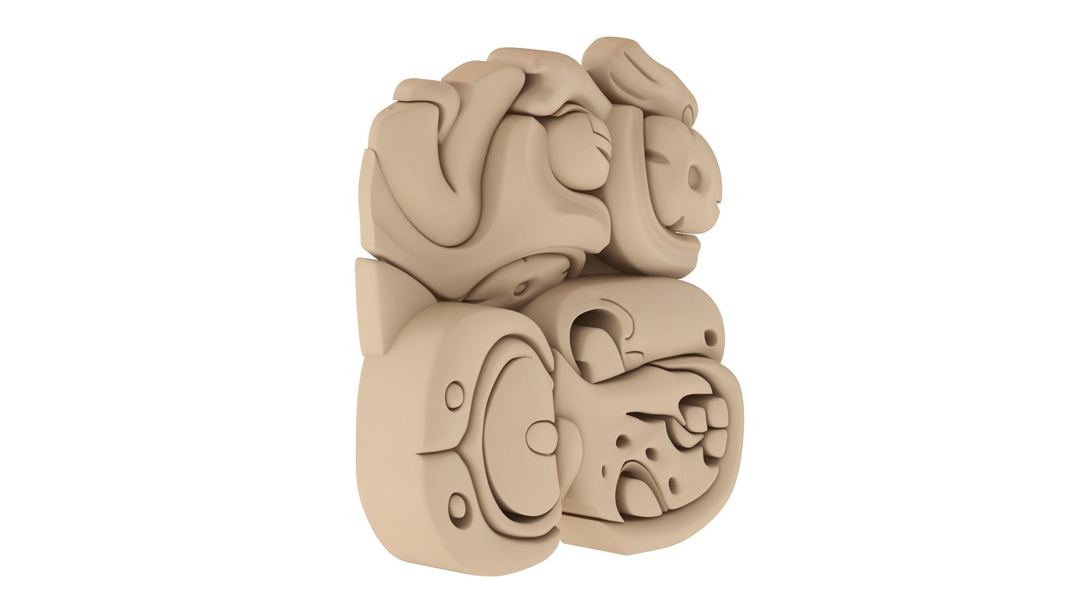 Mayan Alphabet 3D model_21