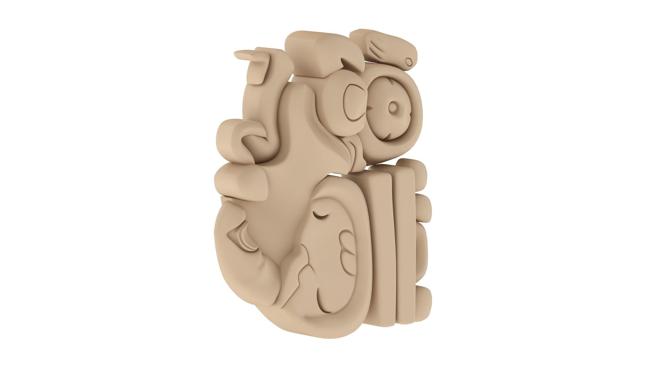 Mayan Alphabet 3D model_16