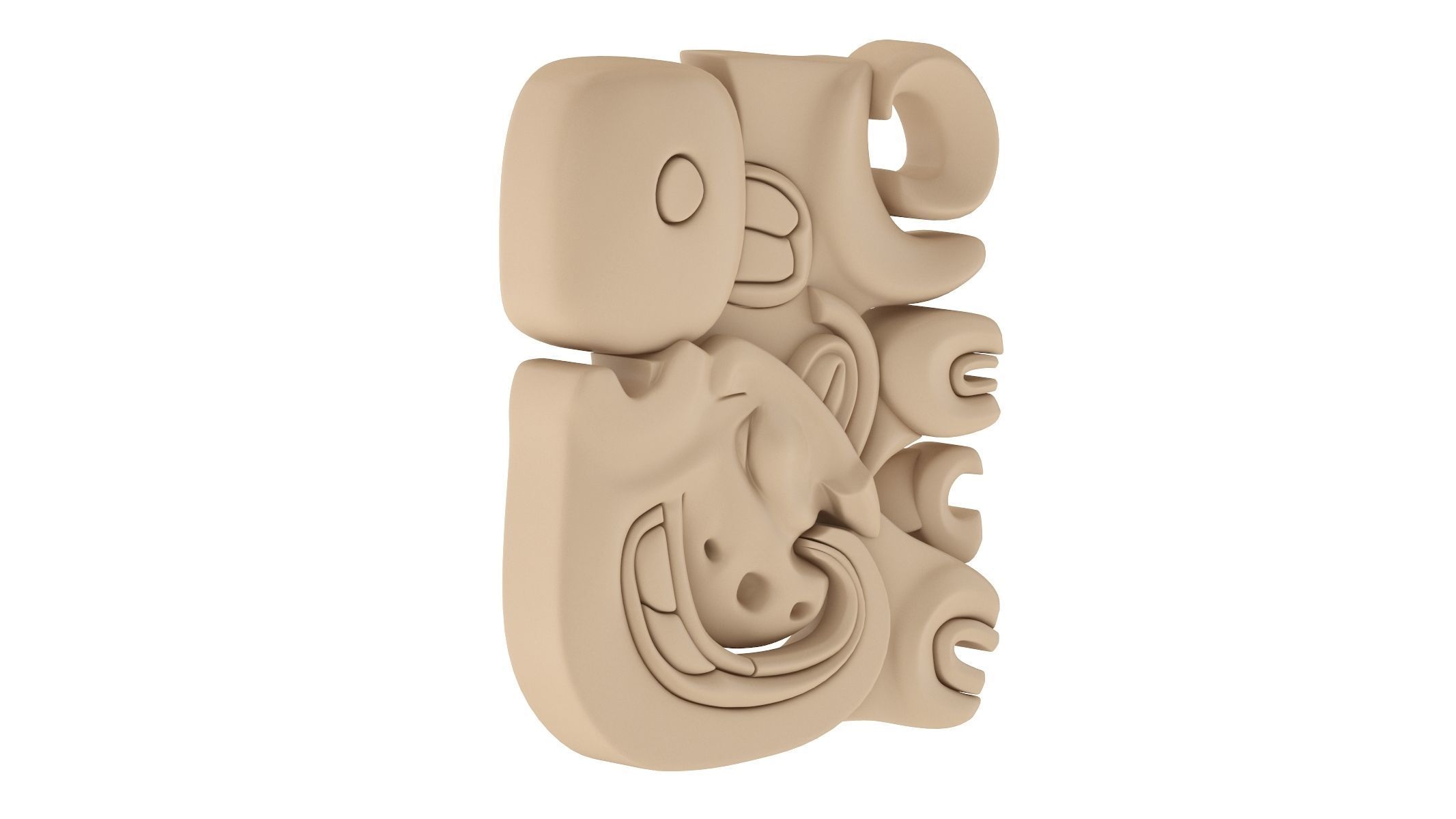 Mayan Alphabet 3D model_15