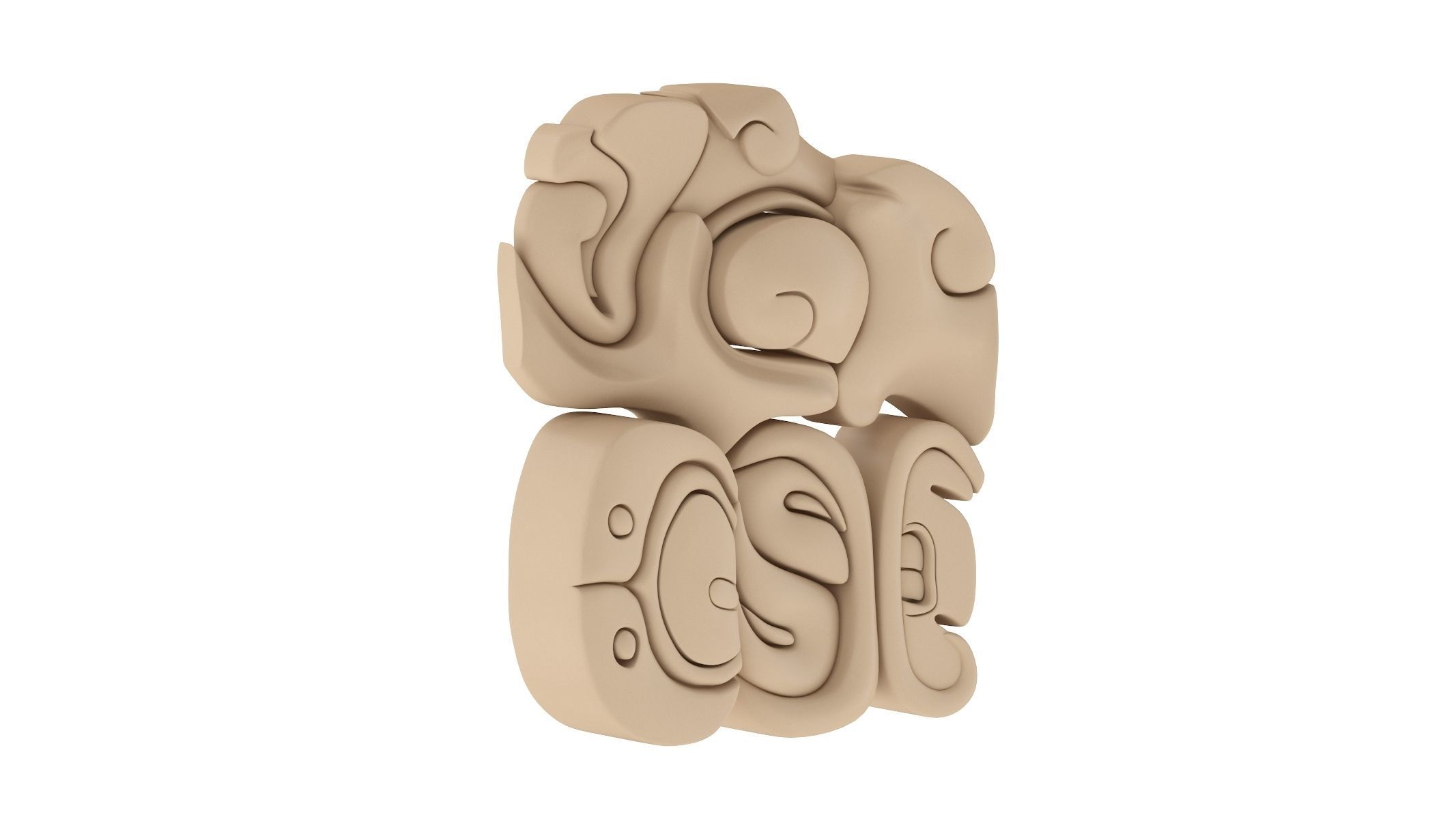 Mayan Alphabet 3D model_13