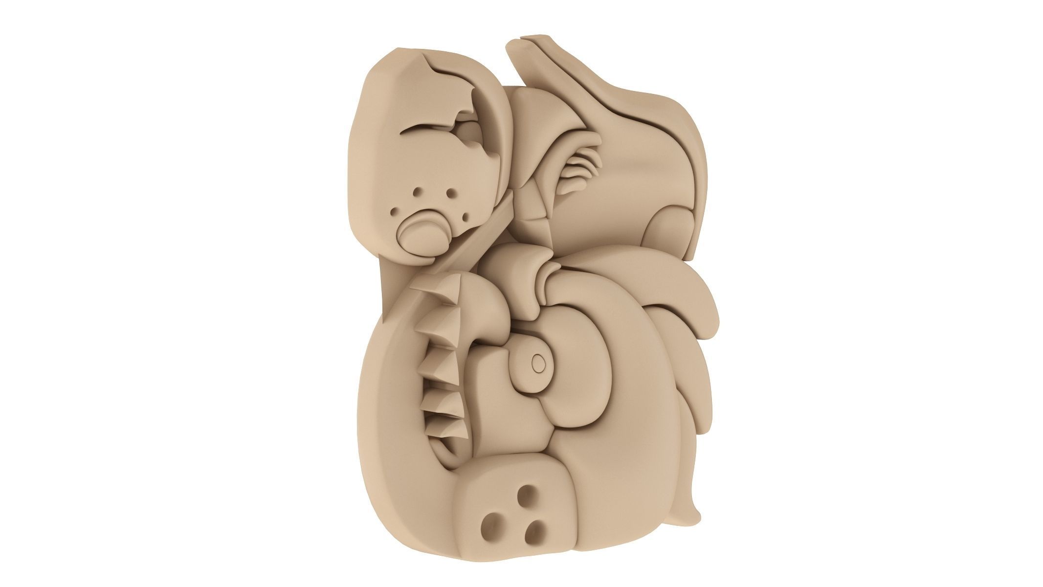 Mayan Alphabet 3D model_20