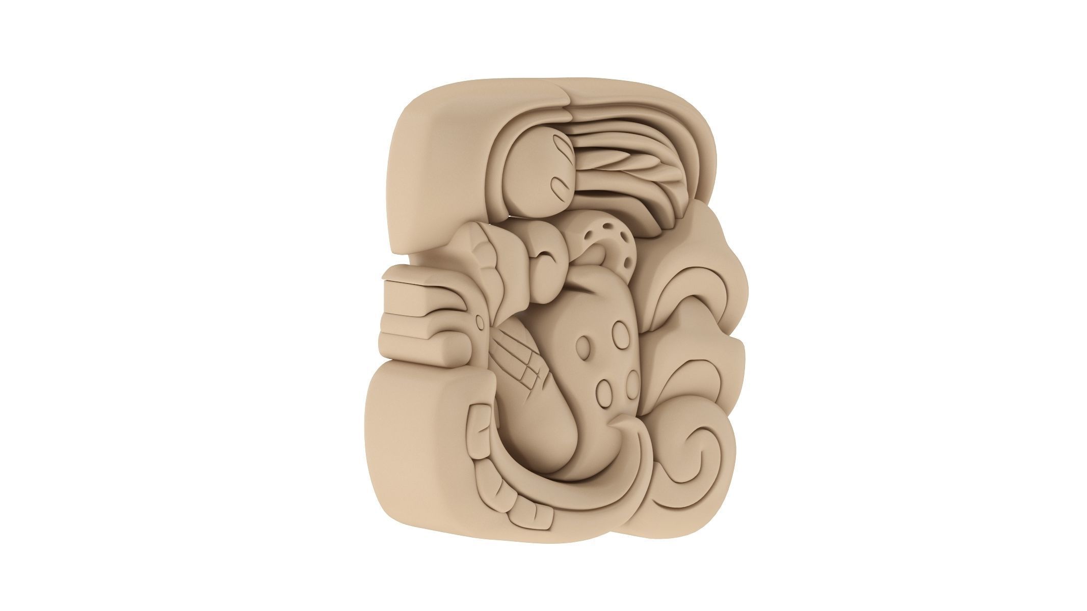 Mayan Alphabet 3D model_7