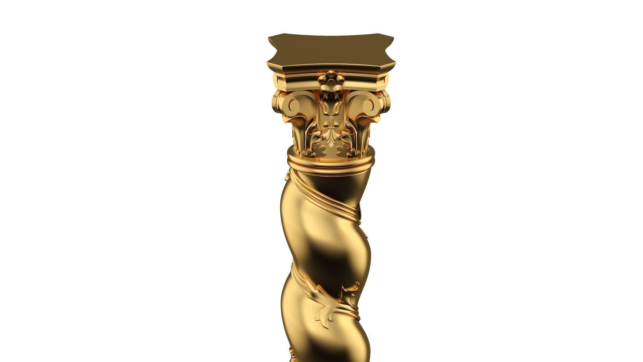 Solomonic Column Gold 3D model_2