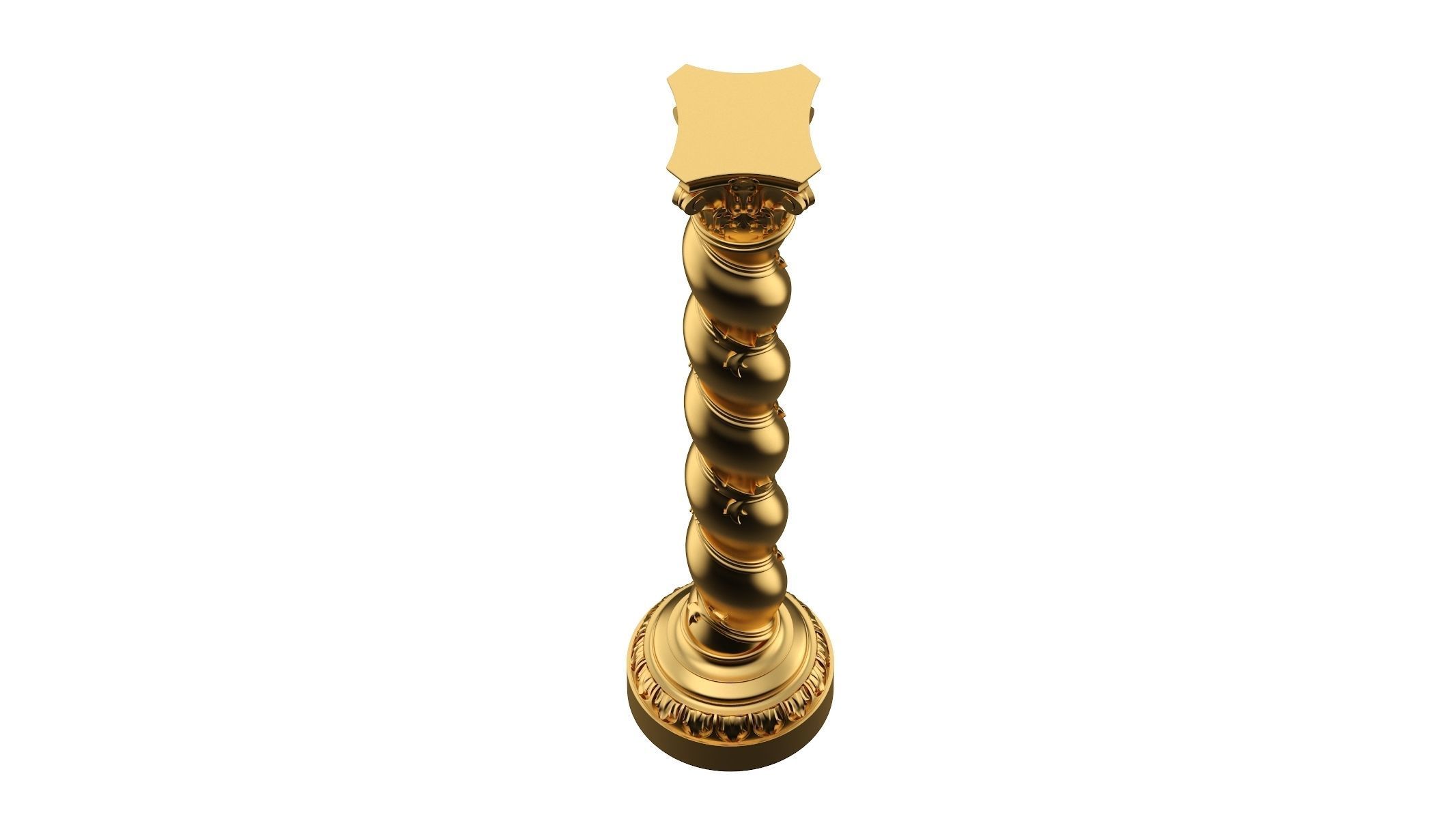 Solomonic Column Gold 3D model_1