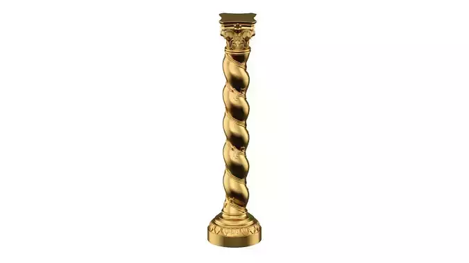 Solomonic Column Gold 3D model