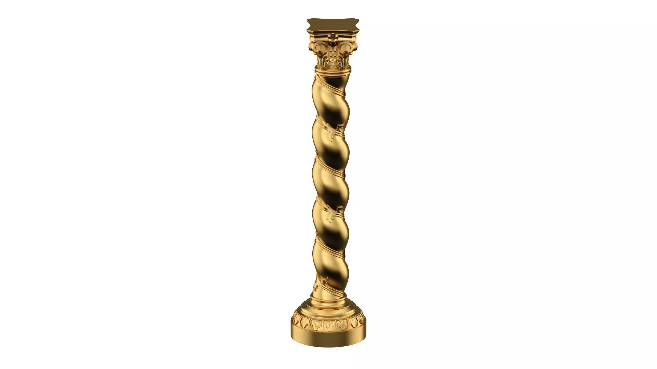 Solomonic Column Gold 3D model_0