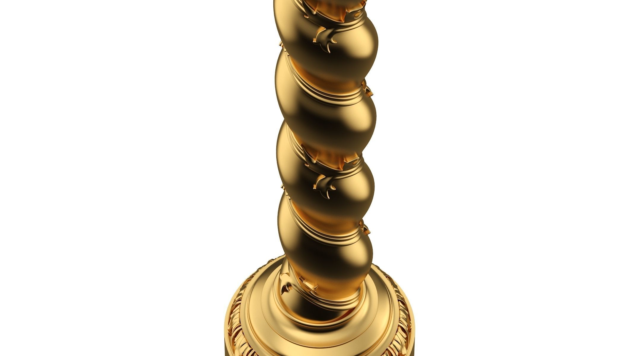 Solomonic Column Gold 3D model_4