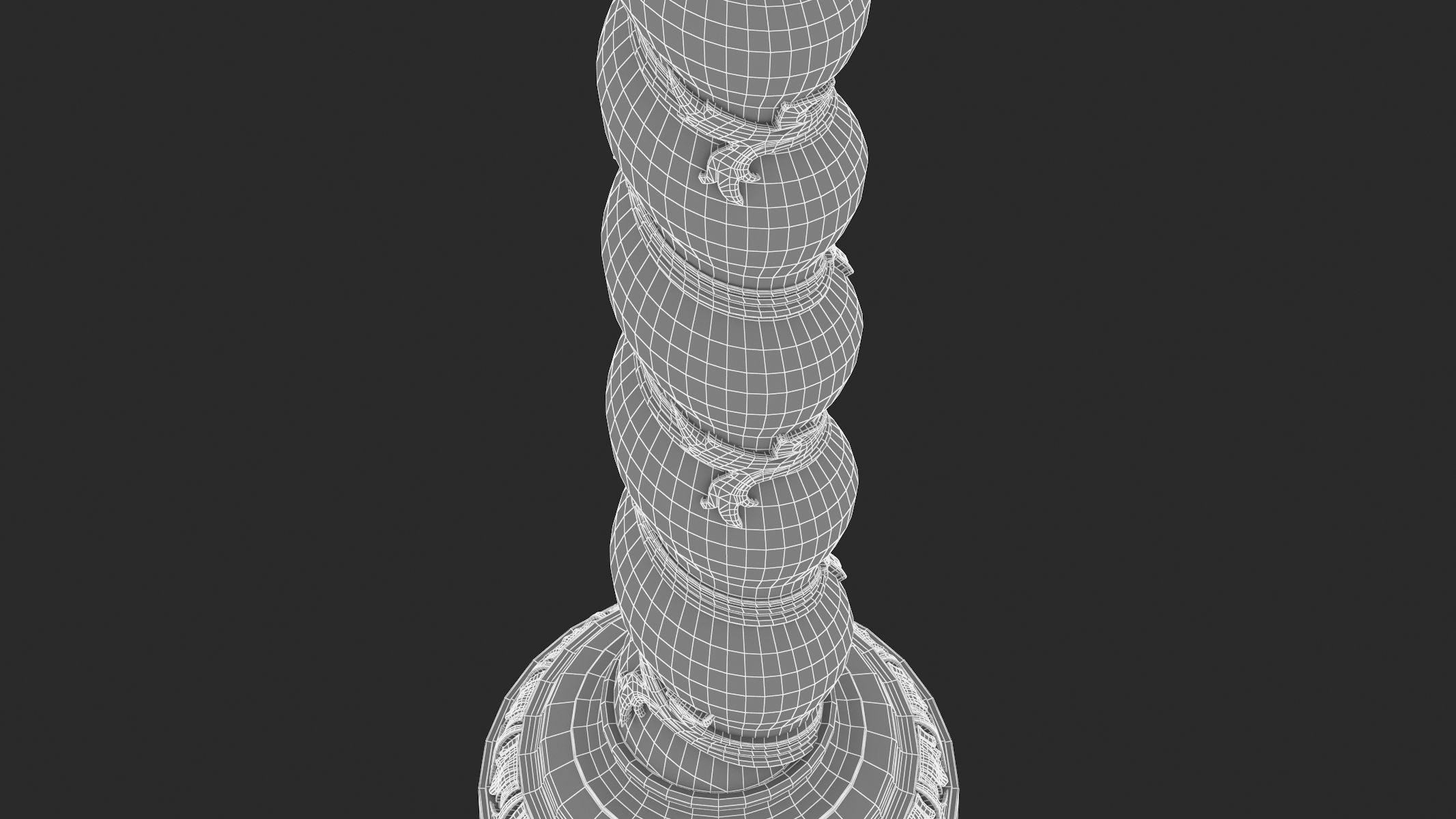 Solomonic Column Gold 3D model_9