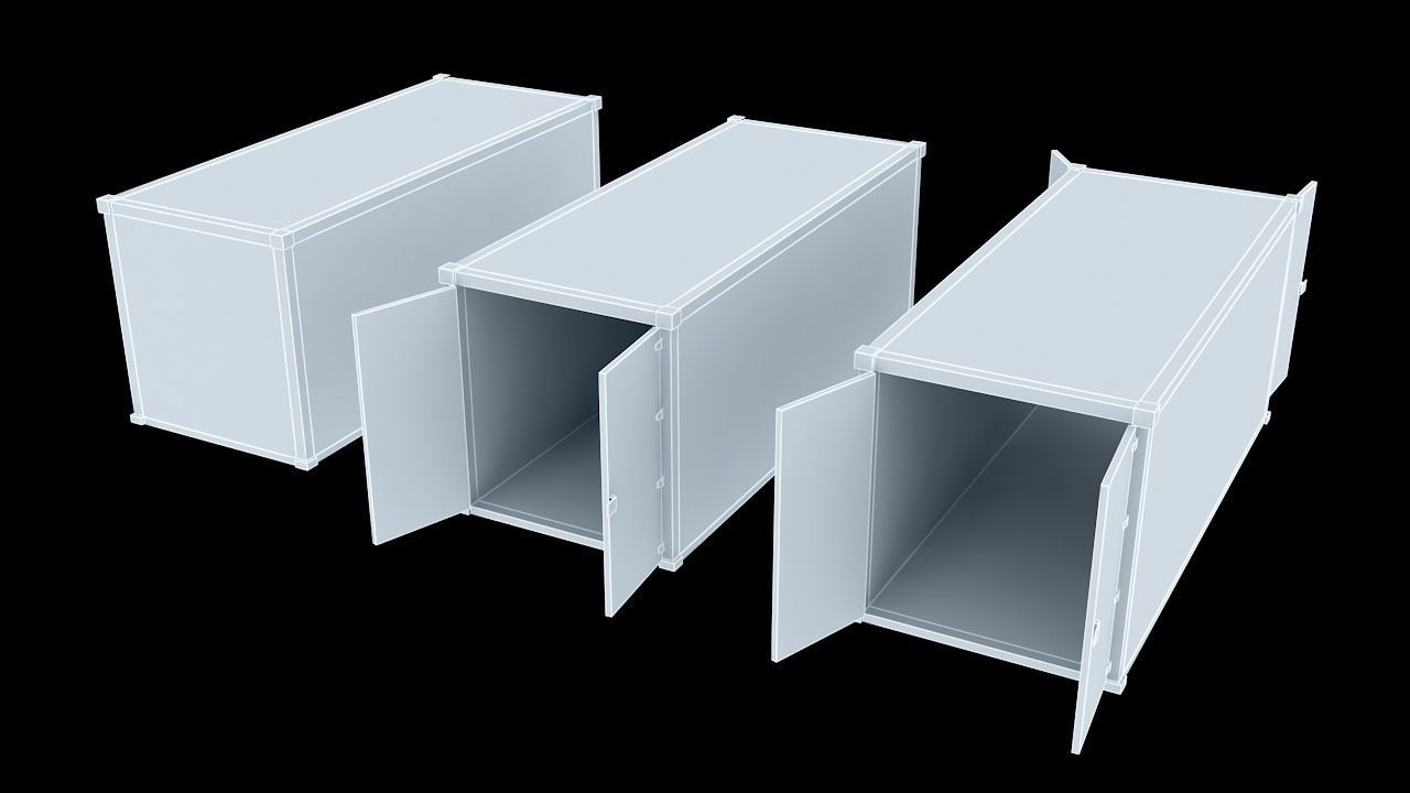 Shipping Cargo Container Stylized Low-poly 3D model_6