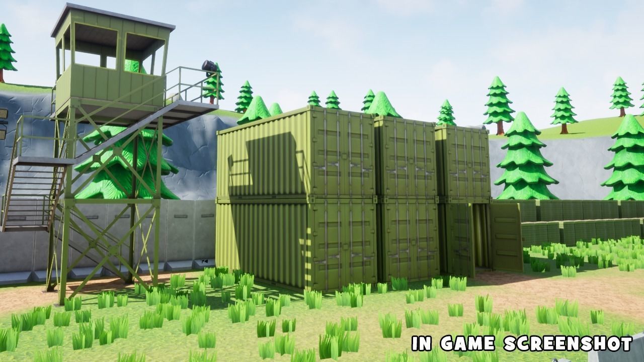 Shipping Cargo Container Stylized Low-poly 3D model_8