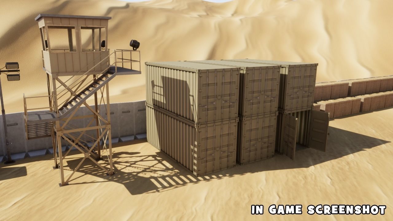 Shipping Cargo Container Stylized Low-poly 3D model_9