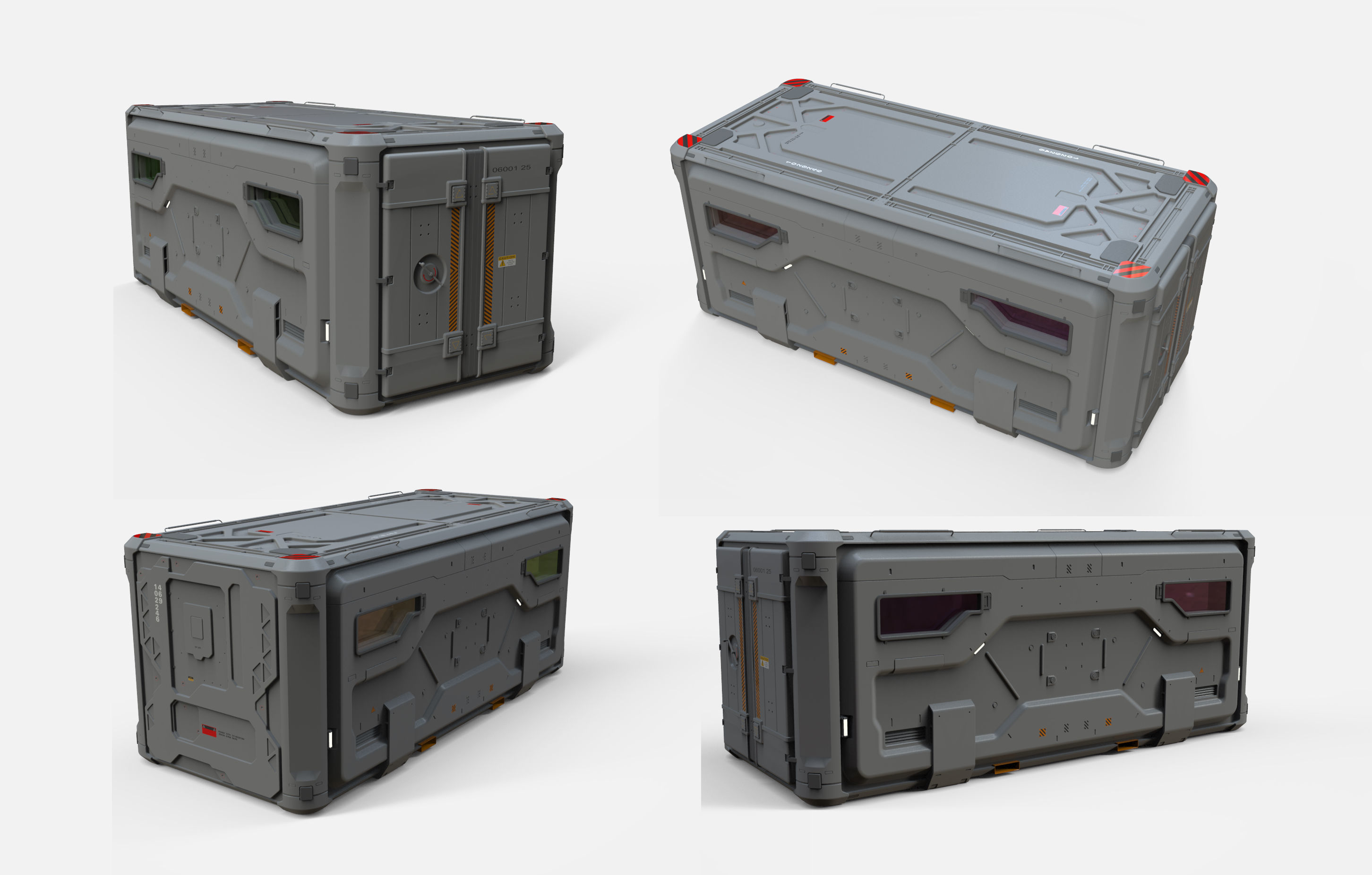 sci fi Cargo Container 2 3D model_3