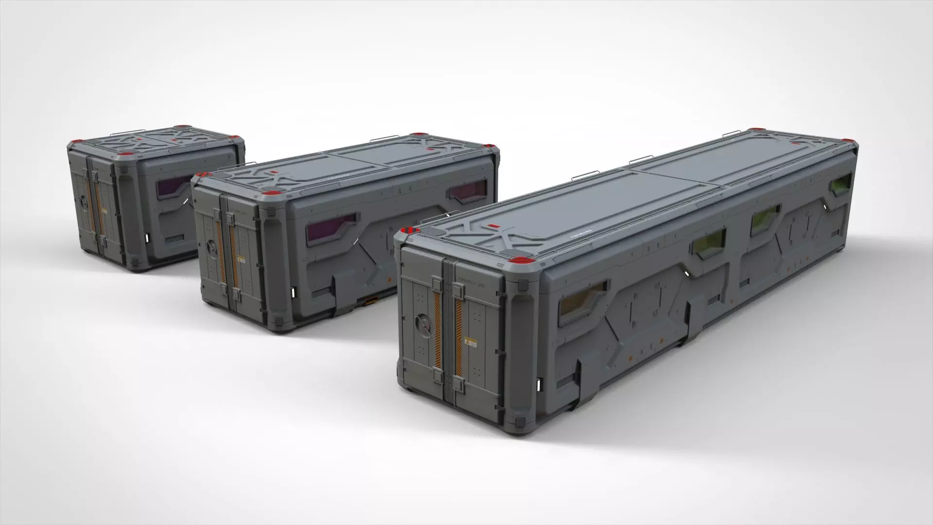 sci fi Cargo Container 2 3D model_0