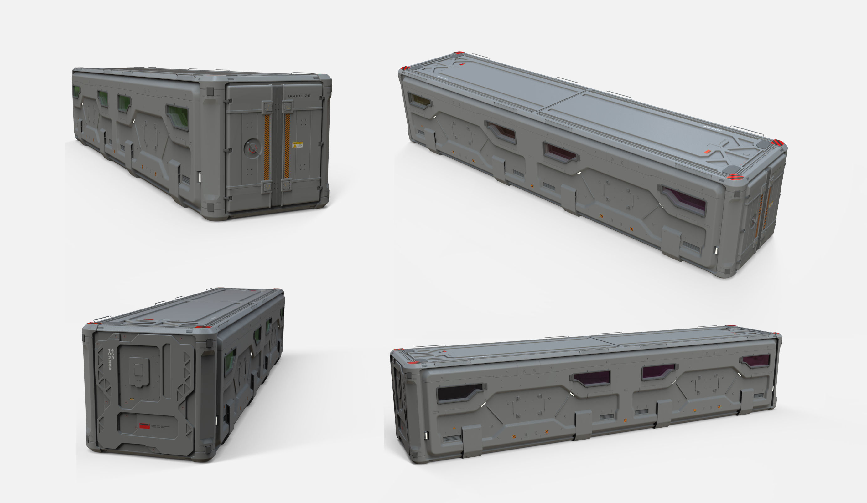 sci fi Cargo Container 2 3D model_12